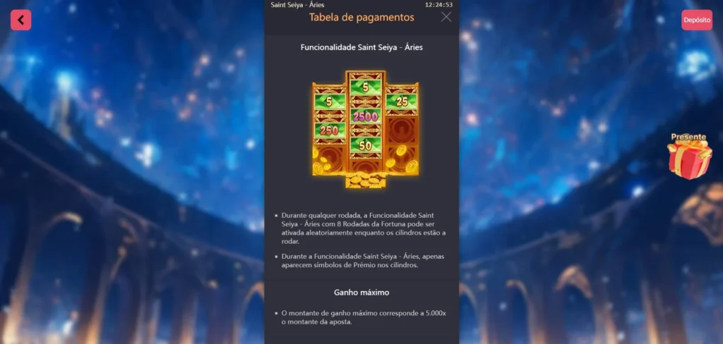 Modo bônus Saint Seya