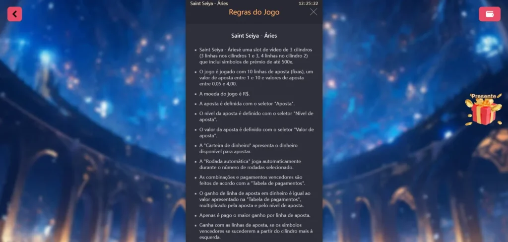 Regras Saint Seya
