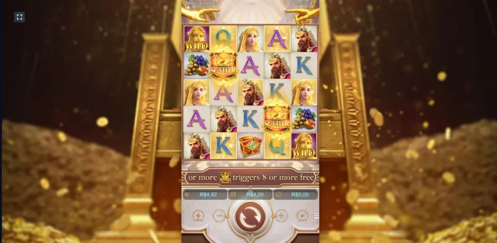 caracteírstica do Midas Fortune PG Soft