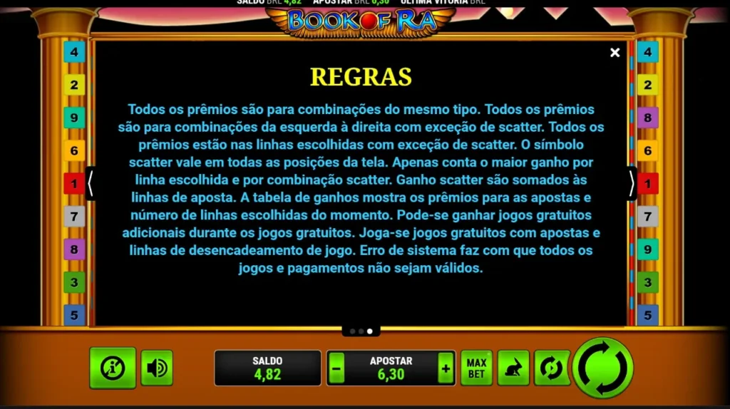 regras do jogo the book of ra