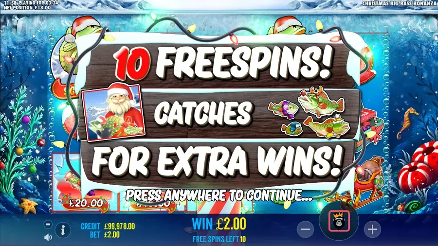 big bass christmas free spins